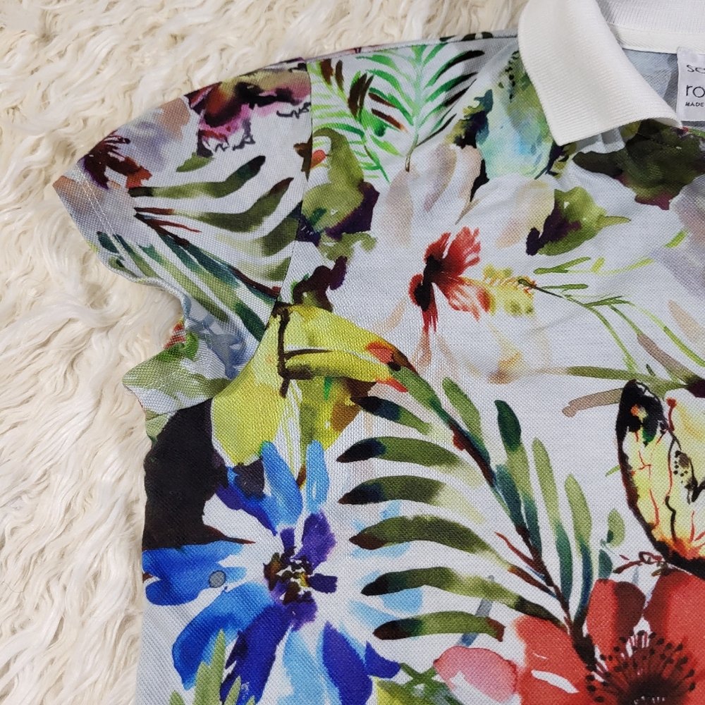 Sara Roka Floral Polli Mini Polo Dress Size 46 - Picture 5 of 16